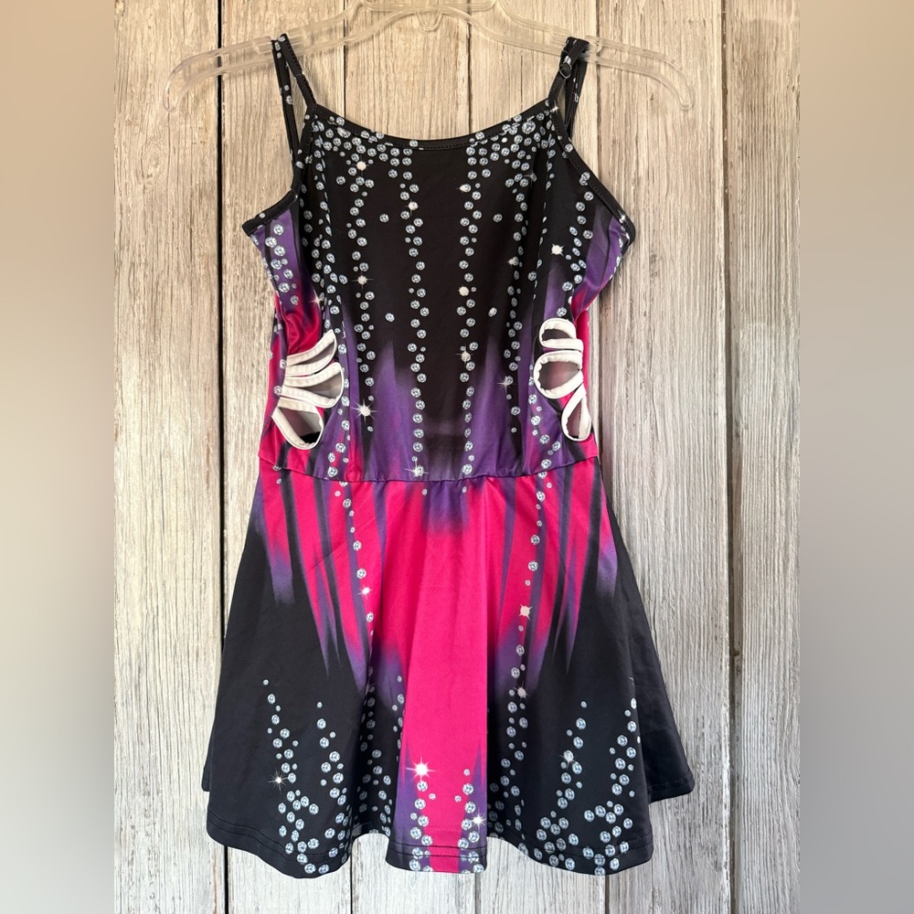 Pink, Purple, and Black Leotard with Skirt